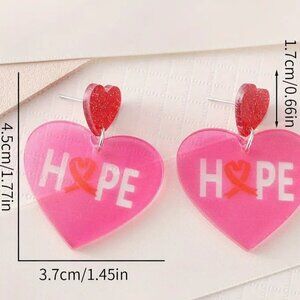 Breast Cancer Heart Hope Dangles